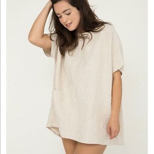 Harper Tunic in Midweight Linen - Flax